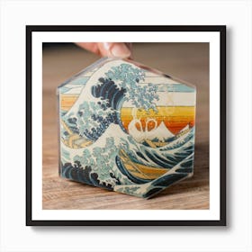 Great Kanagawa Acrylic Ramen Block 3d Render 10 Art Print