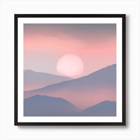 Sunset Over Mountains 1 Art Print