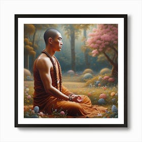 Buddha In The Forest 3 Art Print