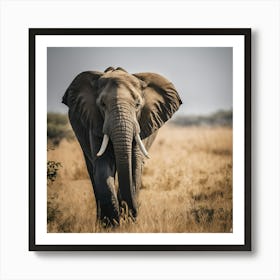 Elephant In The Savannah 1 Art Print