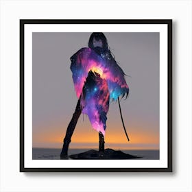 Girl With A Sword Art Print