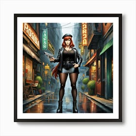 Red Haired Lady 2 Art Print