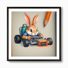 Bunny Kart 2 Art Print