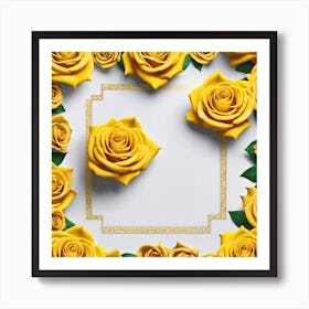 Yellow Roses Frame 5 Art Print