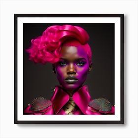 Pink Haired Woman 1 Art Print