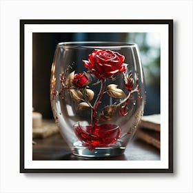 Beauty And The Beast Rose Art Print
