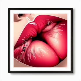 Kissing Lips 3 Art Print