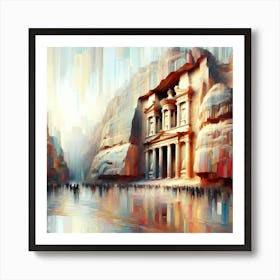 Brush Painting Old Petra In Jordan 2 Art Print