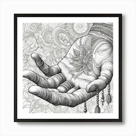 Mandala Hand 1 Art Print