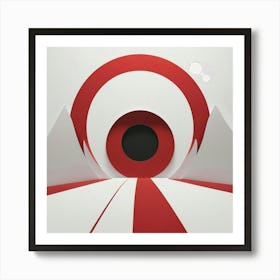 Abstract Red And White Art Print