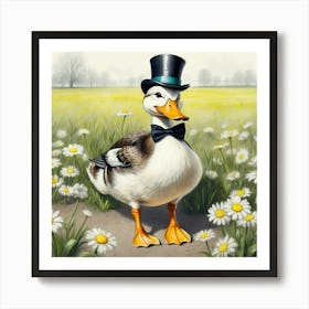 Duck In Top Hat 4 Art Print