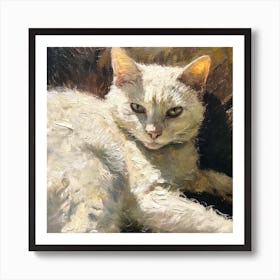 White Cat Art Print