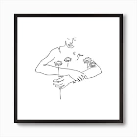 Grow Up Square Line Art Print