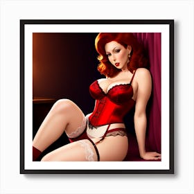 Sexy Redhead Art Print