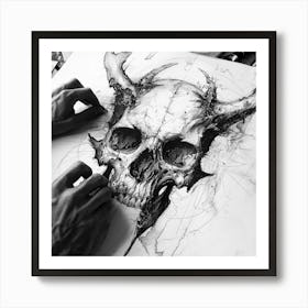 Skull Drawing 4 Art Print