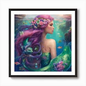 The enchanting mermaid. Art Print