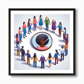 Group Of People Holding Hands 1 Art Print