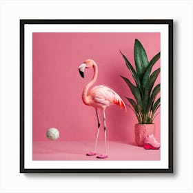 Pink Flamingo Art Print