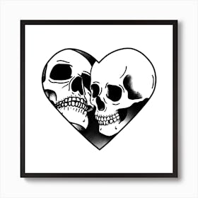 Lovers in death Art Print