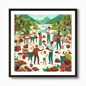 Chocolate People In The Forest Art Print