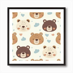 Kawaii Bears Art Print