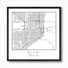 Miami Florida Street Map Art Print