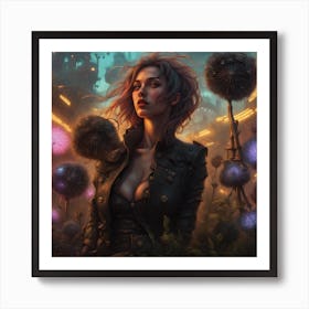 Dark Dandelion Art Print