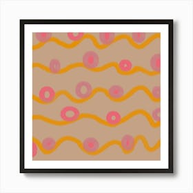 Pink And Orange Swirls Art Print