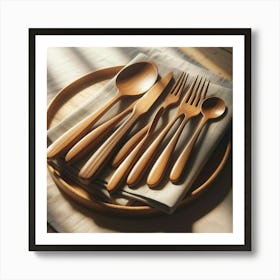 Wooden Spoons And Forks Art Print