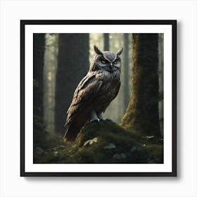 Owl In The Forest 88 Art Print