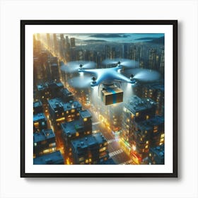 Drone Delivery In The City 2 Art Print