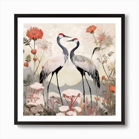 Bird In Nature Crane 3 Art Print