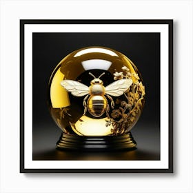 Bee Snow Globe Art Print