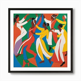 Colorful Modern Dance in Style of Matisse Art Print