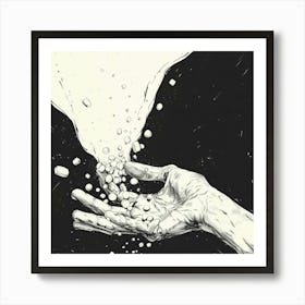 Hand Pouring Water Pills Drugs Art Print