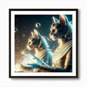 Egyptian Cats Art Print