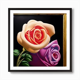 Two Roses Art Print