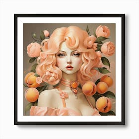 Peach Art Art Print Art Print