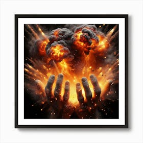 Explosion Of Hands Art Print