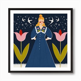 Tulip Dress Square Art Print