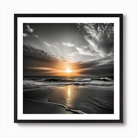 Sunset On The Beach 843 Art Print