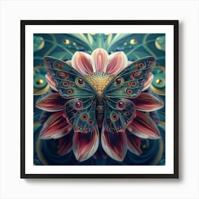 Butterfly On A Flower 2 Art Print