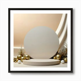 White Circle With Gold Ornaments 3 Art Print