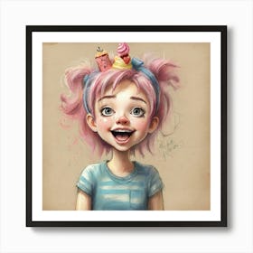 Ice Cream Girl 3 Art Print