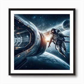 Astronaut In Space Art Print