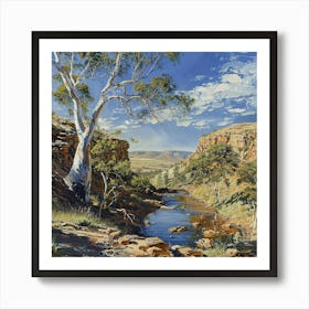 Stream In The Desert Art Print