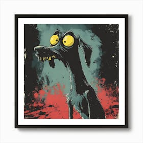 Vintage 80s Nightmarish Dog 8 Art Print