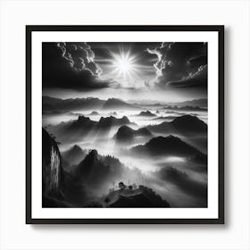 Sunrise Over The Mountains Art Print
