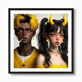 Devil Couple Art Print