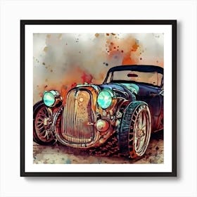 Old Car Painting Art Print